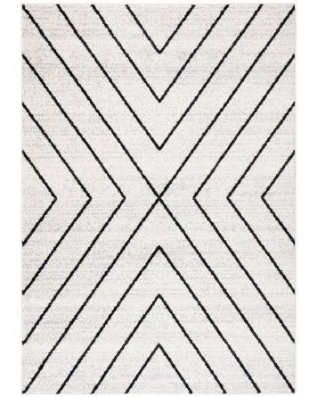 Tapete Adira Punto X en Marfil con Gris