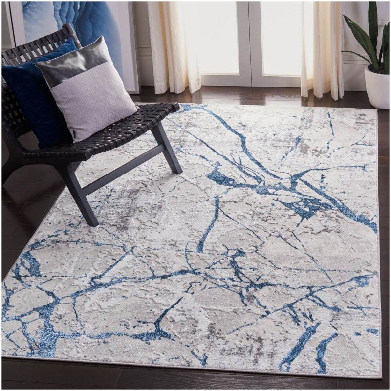 Tapete Emilia Abstracto Roca Azul