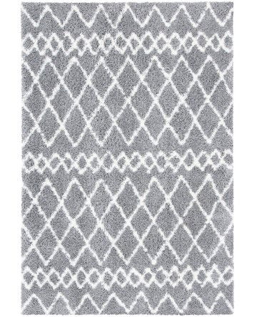 Tapete Bavaria de Franjas Enrejadas Gris