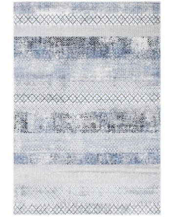 Tapete Emilia Bandas Grises con Azul