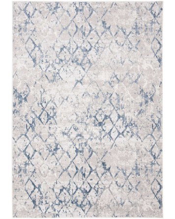 Tapete Emilia Enrejado Desvanecido en Grises con Azul