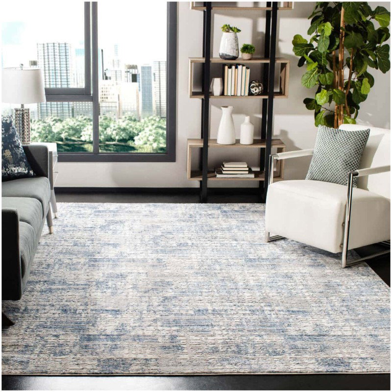 Tapete Emilia Lluvia Abstracta Azul con Gris