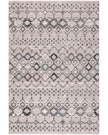 Tapete Roterdam Franjas de Rombos en Gris y Café