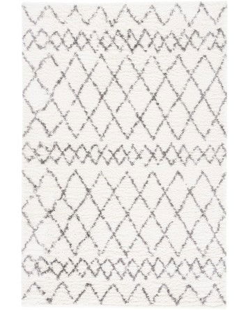 Tapete Bavaria de Franjas Enrejadas Marfil