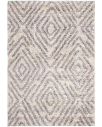 Tapete Bavaria Rombos Incompletos en Crema con Gris