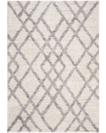 Tapete Bavaria Enrejado Central Gris con Crema