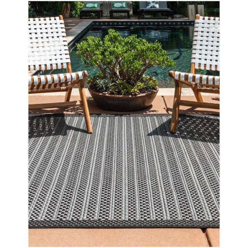 Tapete Exterior Borde Delgado en Gris