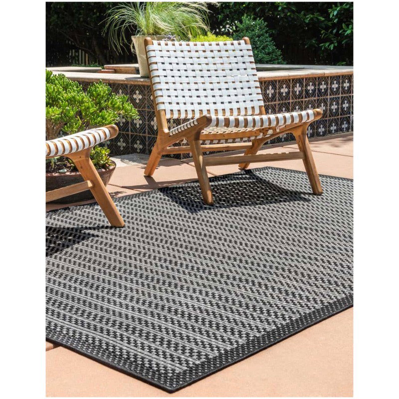 Tapete Exterior Borde Delgado en Gris