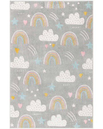 Tapete Fantasia Arcoiris y Nubecitas en Gris