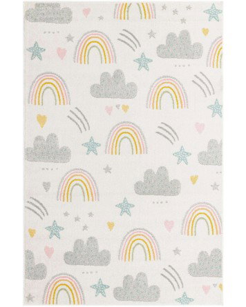 Tapete Fantasia Arcoiris y Nubecitas en Marfil
