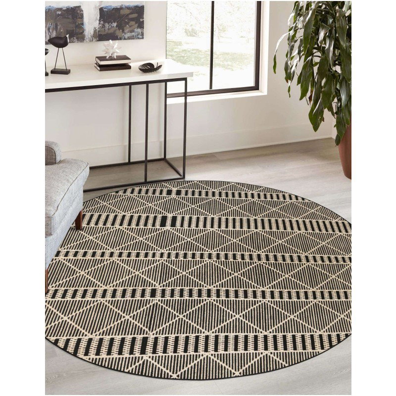 Tapete Exterior Enrejado y Lineas en Negro