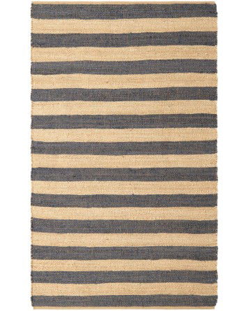 Tapete de Yute Rayas en Azul