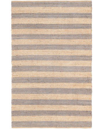 Tapete de Yute Rayas en Gris