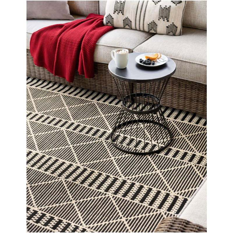 Tapete Exterior Enrejado y Lineas en Negro