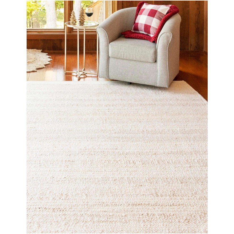 Tapete Laso en Marfil y Blanco