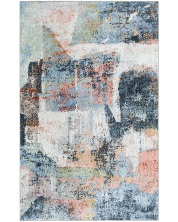 Tapete Lavable Camila Abstracto Azulado