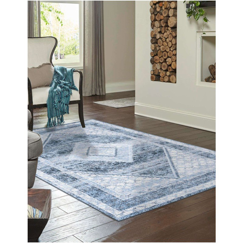 Tapete Lavable Camila Diamante Azul