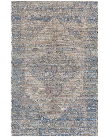 Tapete Yute y Chenille Diamante Azul