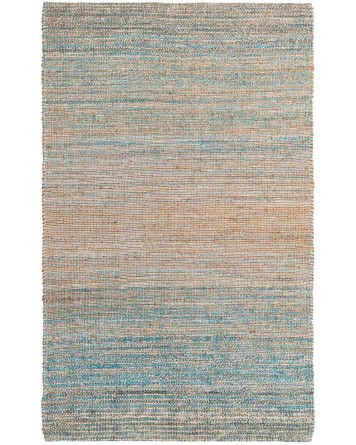 Tapete Yute y Chenille Azul y Marfil