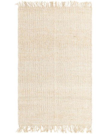 Tapete de Yute Nudos con Flecos Marfil