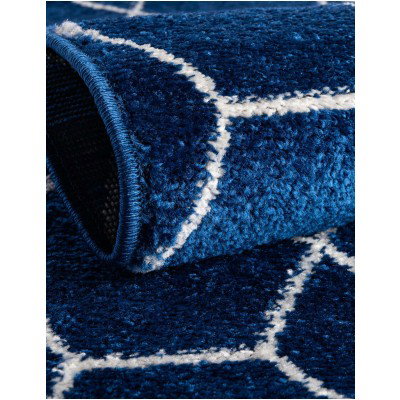 Tapete Enrejado Geométrico en Azul