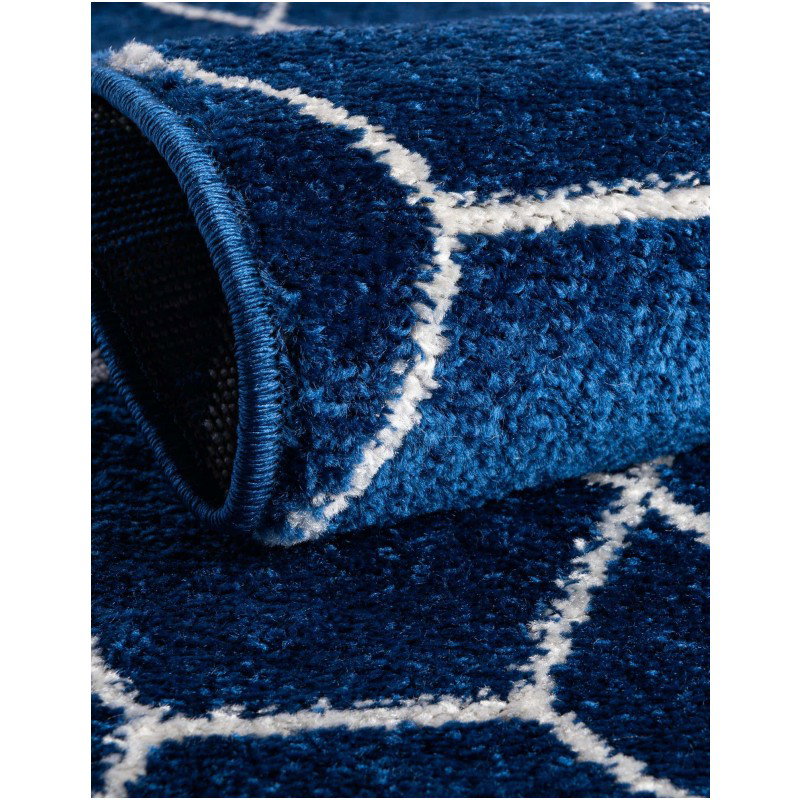 Tapete Enrejado Geométrico en Azul