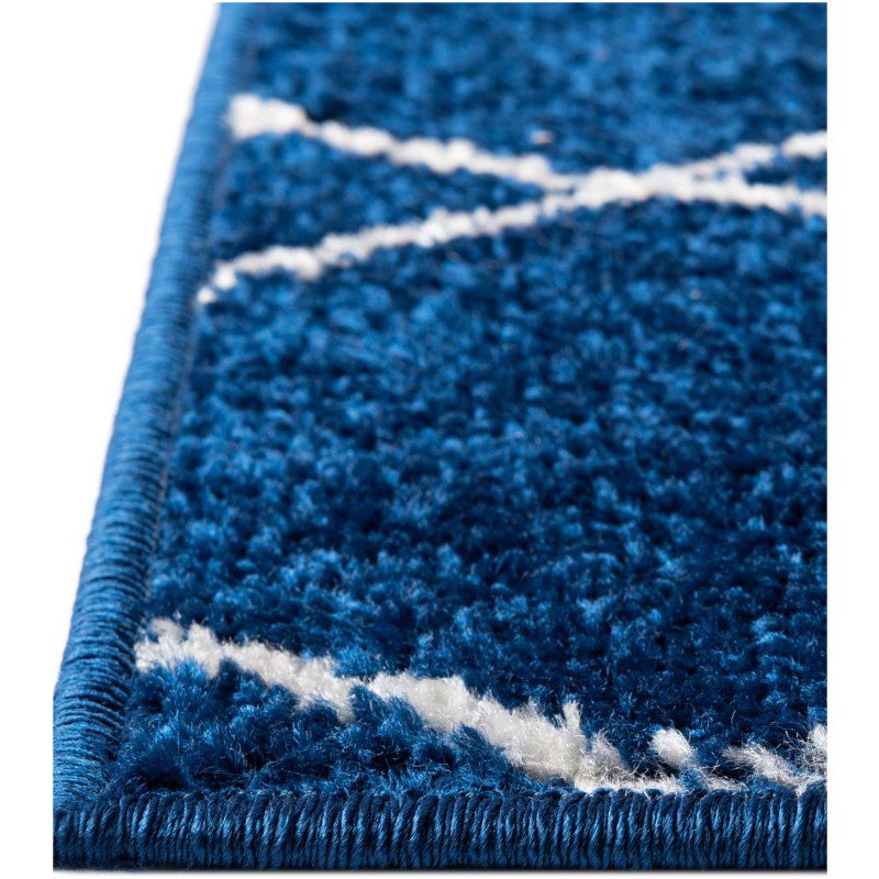 Tapete Enrejado Geométrico en Azul