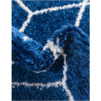 Tapete Enrejado Geométrico en Azul