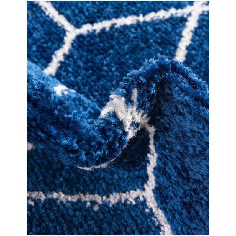 Tapete Enrejado Geométrico en Azul