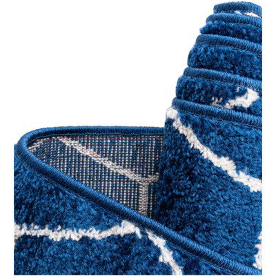 Tapete Enrejado Geométrico en Azul