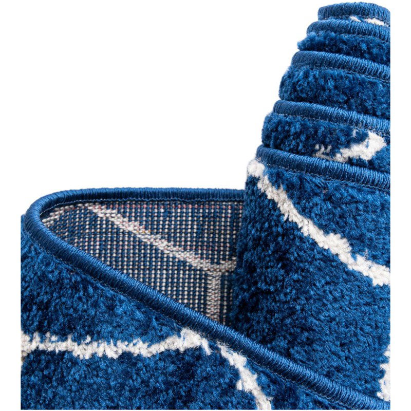 Tapete Enrejado Geométrico en Azul