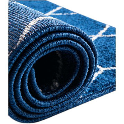 Tapete Enrejado Geométrico en Azul