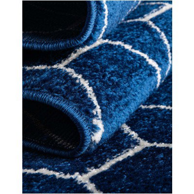 Tapete Enrejado Geométrico en Azul