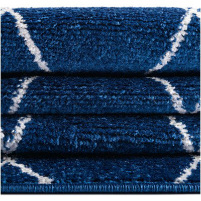 Tapete Enrejado Geométrico en Azul