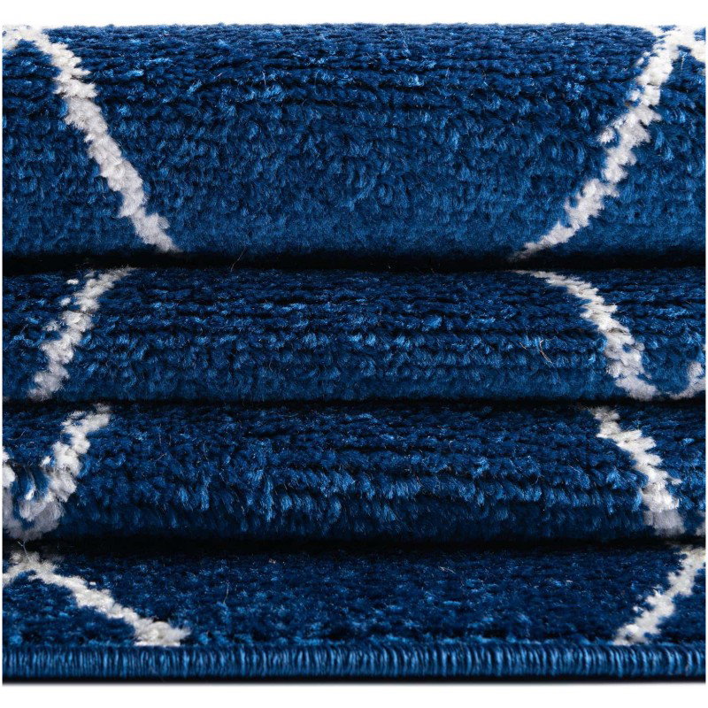 Tapete Enrejado Geométrico en Azul