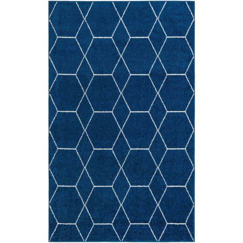 Tapete Enrejado Geométrico en Azul