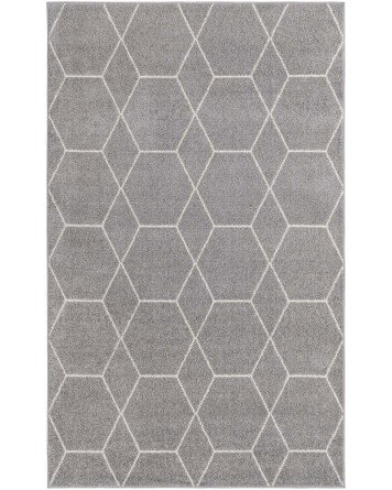 Tapete Enrejado Geométrico en Gris Claro