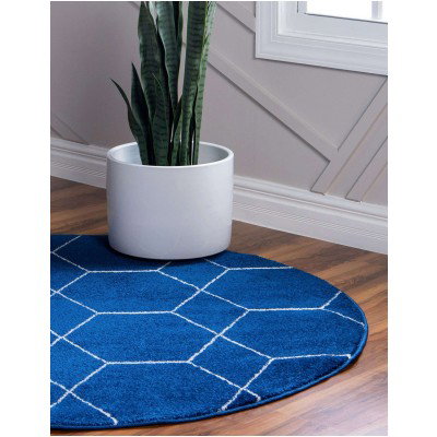 Tapete Enrejado Geométrico en Azul