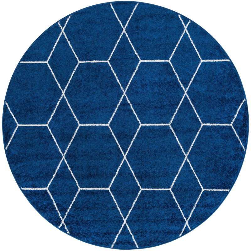 Tapete Enrejado Geométrico en Azul