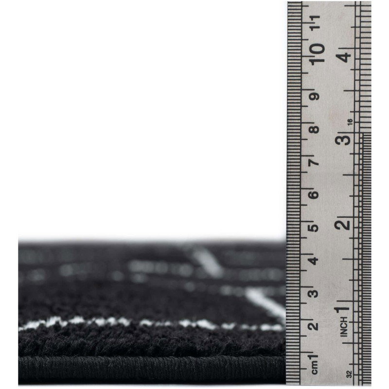 Tapete Enrejado Geométrico en Negro