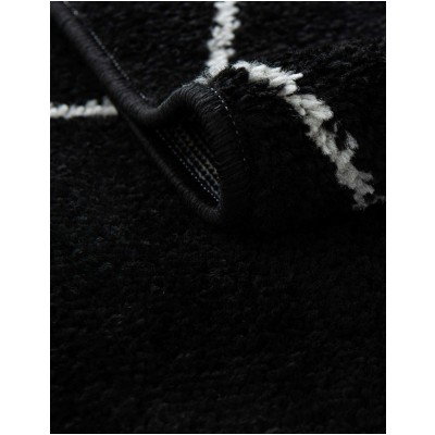 Tapete Enrejado Geométrico en Negro