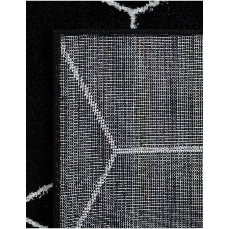 Tapete Enrejado Geométrico en Negro