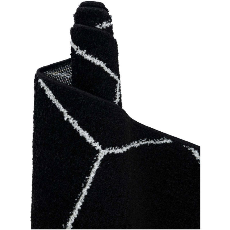 Tapete Enrejado Geométrico en Negro