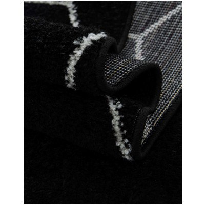 Tapete Enrejado Geométrico en Negro