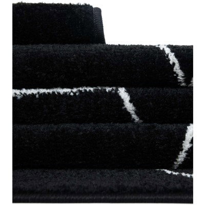 Tapete Enrejado Geométrico en Negro