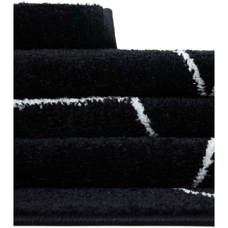 Tapete Enrejado Geométrico en Negro