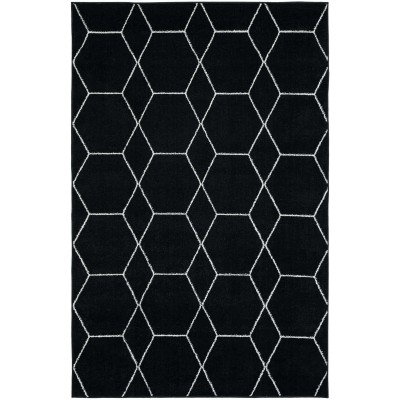 Tapete Enrejado Geométrico en Negro