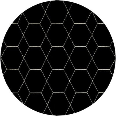 Tapete Enrejado Geométrico en Negro