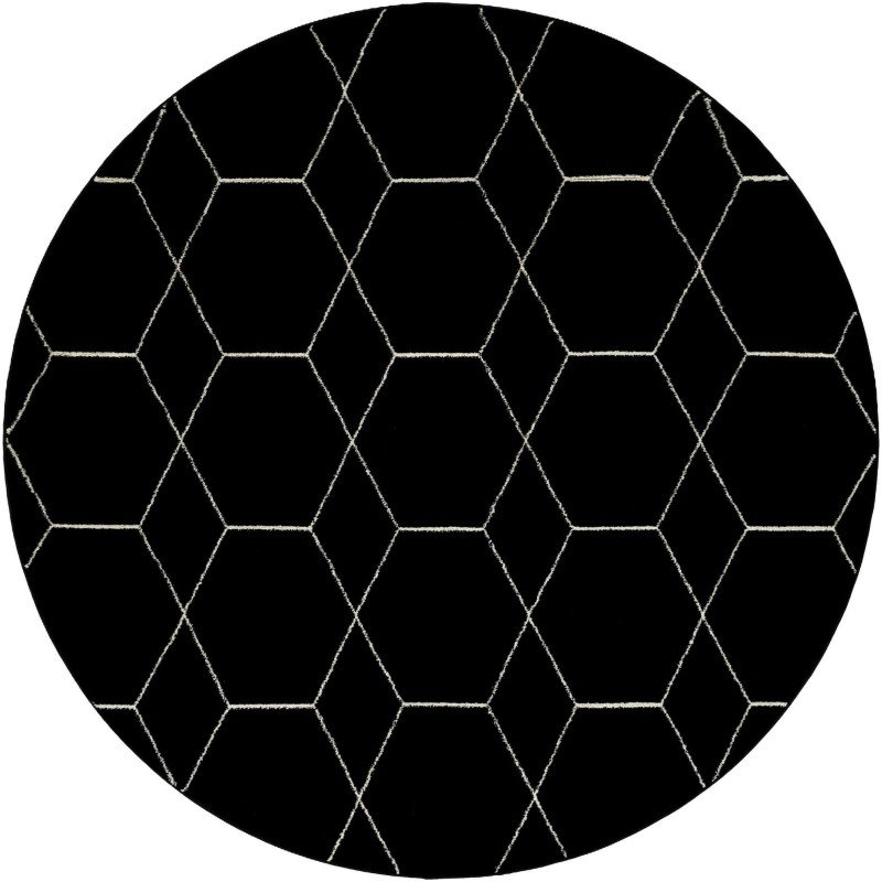 Tapete Enrejado Geométrico en Negro