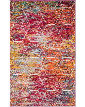 Tapete Enrejado Geométrico en Multicolor